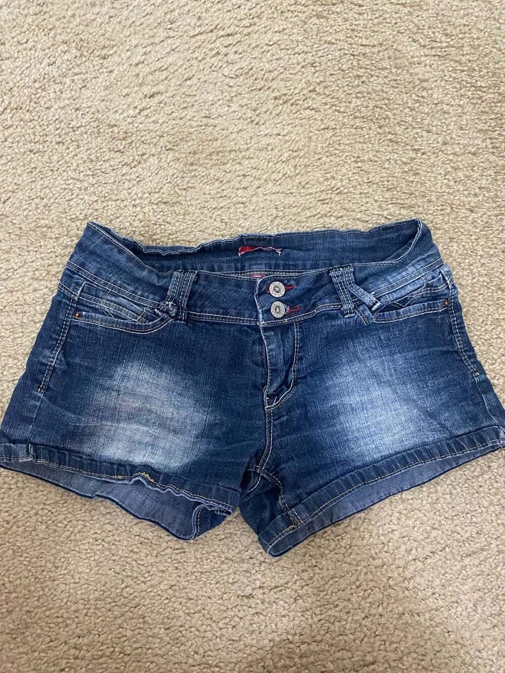Vintage Bongo Y2K Low Rise Dark Wash Denim Jean Shorts Size 7